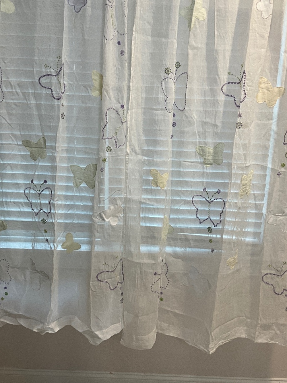 Pottery Barn Kids Butterfly Embroidered 2 Curtain Panels 40x59 | 100% Cotton